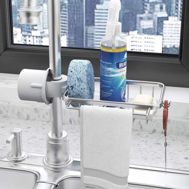 Drain Rack Storage Holder Shelf-Kitchen Sink Faucet Sponge Soap Cloth gallery