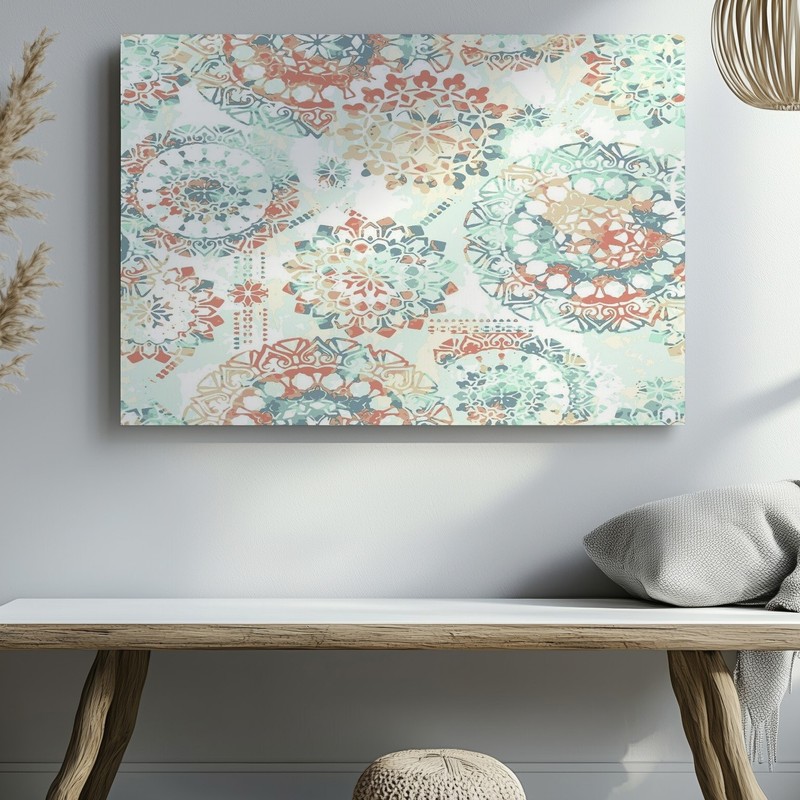 Abstract Mandala Pattern Canvas Wall Art Bohemian Style Decorative Canvas Print gallery