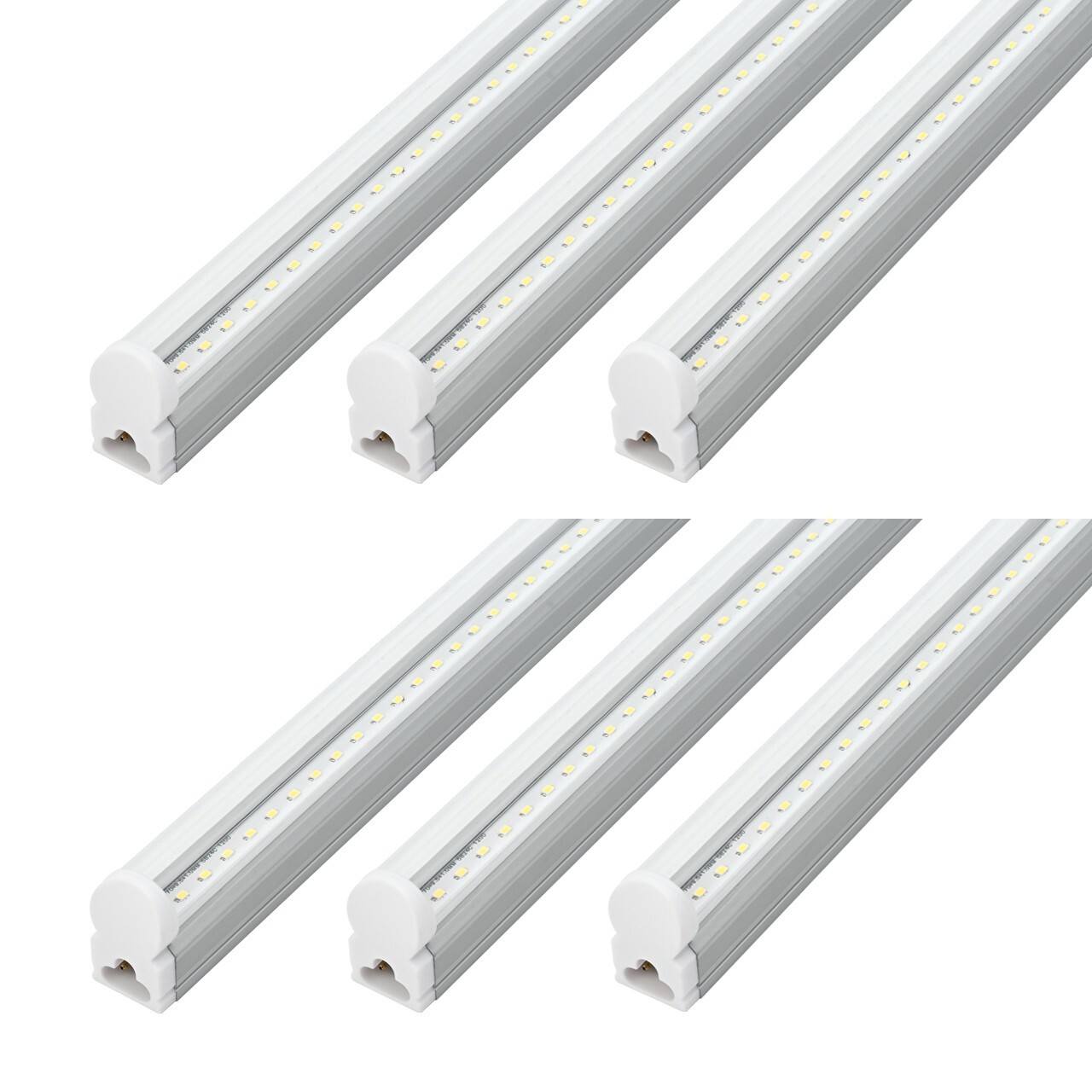 6 PACK 4FT 20W LED T5 Integrated Single Fixture 6500K(Super Bright White) Clear gallery