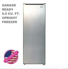 Large Capacity Freezer 6.5 Cu. Ft. Upright Food Storage Garage Ready Platinum