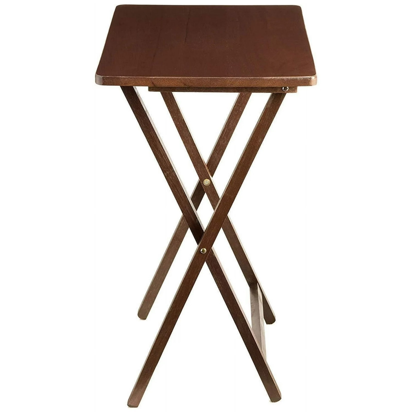 (2 Packs) Folding TV Tray Table Set in Walnut 19 X 15 X 26 Inch gallery