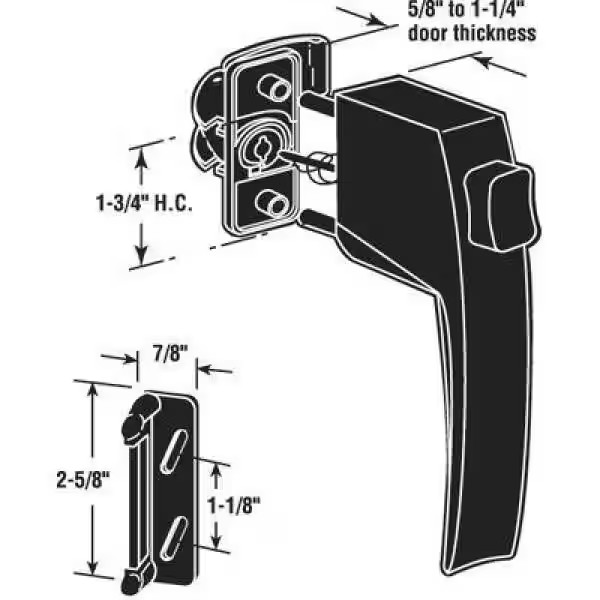 Push Button Screen or Storm Door Latch, Black gallery
