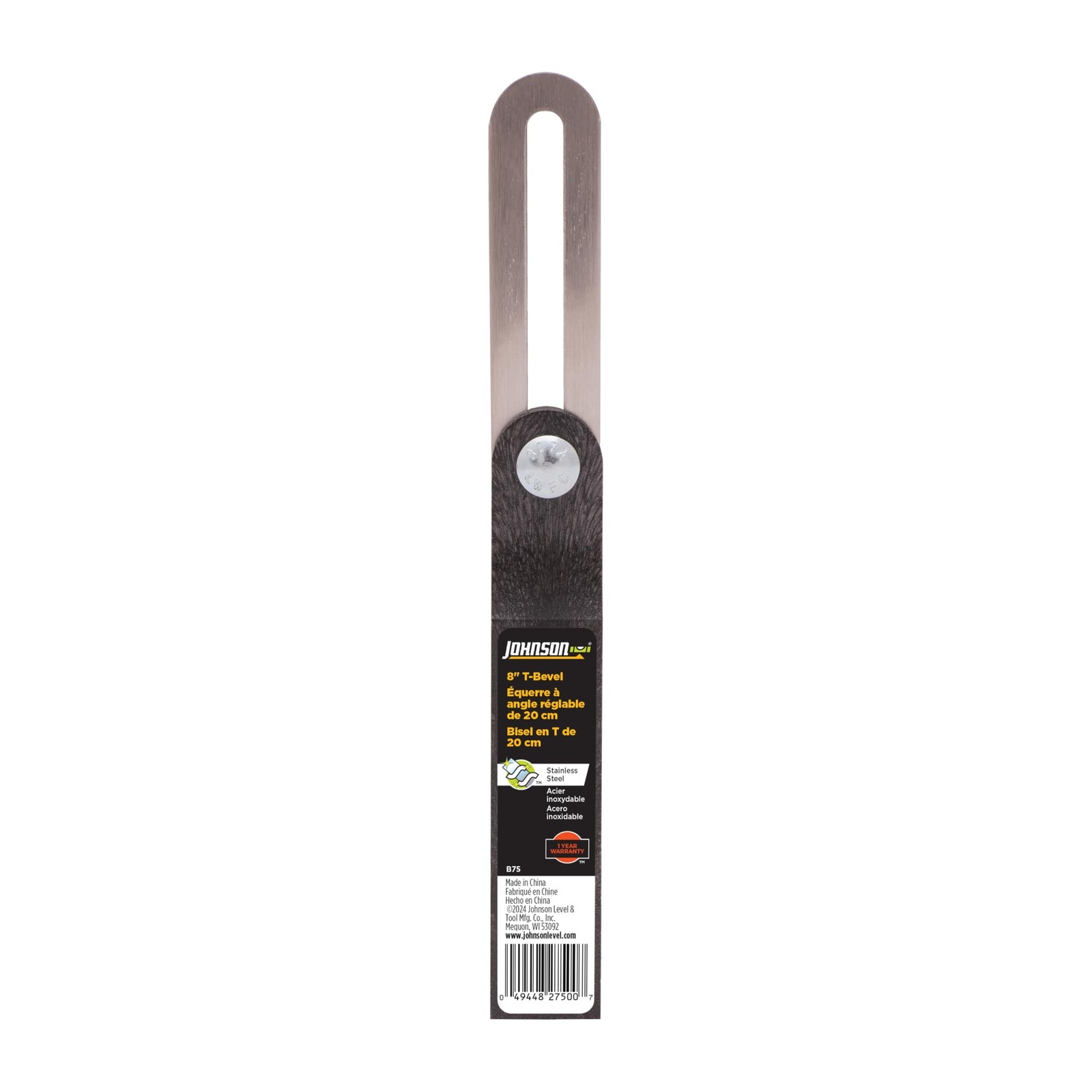 Johnson Level & Tool B75 T-Bevel – Structo-Cast Handle, 9", Silver, 1 T-Be gallery