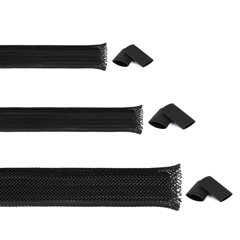 75ft Braided Wire Loom Sleeving Kit,Cable 25Ft-1/4inch,1/2inch,3/8inch, Black gallery