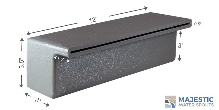 Tomaso 12" Water Sheet Pool/Spa & Fountain, Water Wall Spillway in Gray BTM Fed gallery