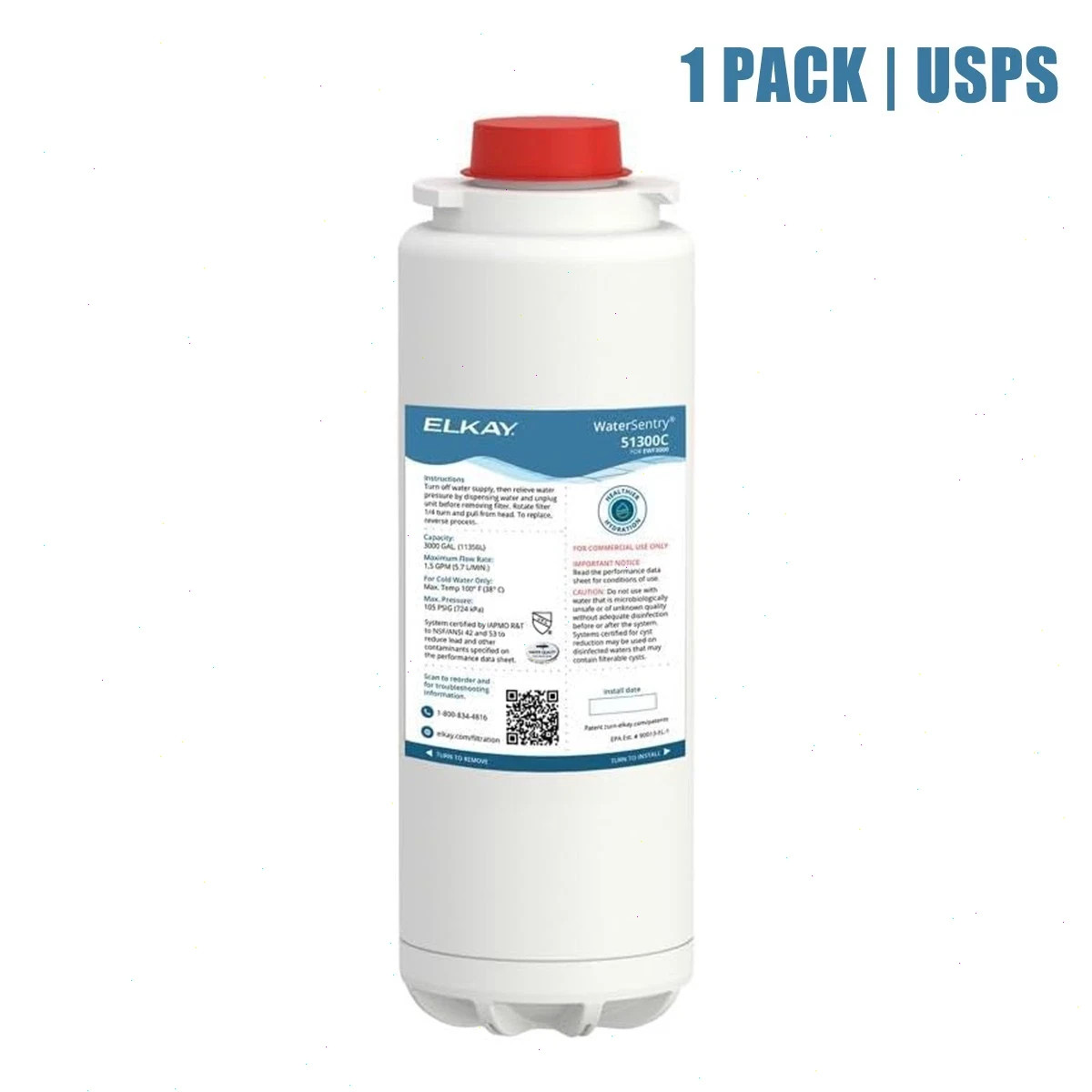1 pack Fit For Elkay 51300C WaterSentry Plus Replacement Water Filter(NO CHIP) gallery