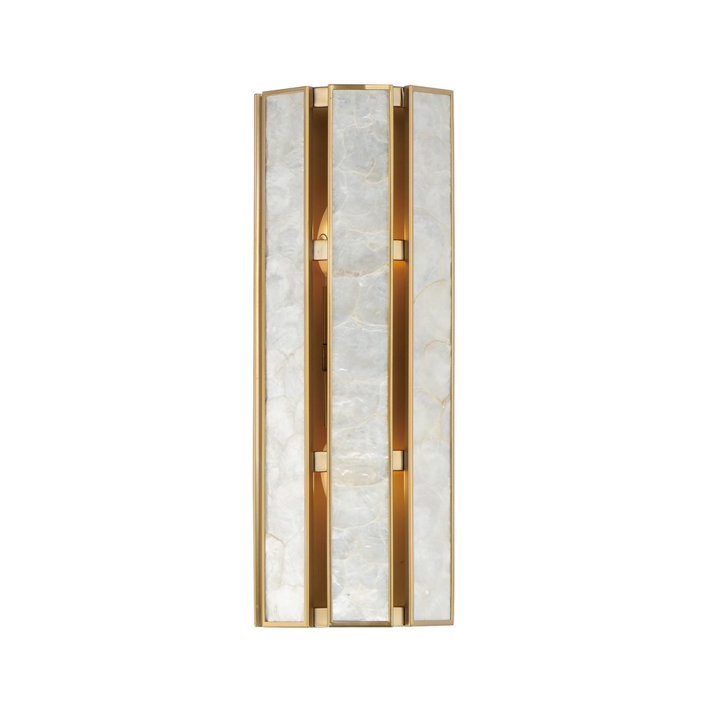 Capiz Natural Aged Brass Two Light Wall Sconce from the Miramar Collection