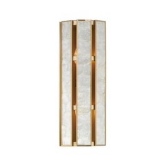 Capiz Natural Aged Brass Two Light Wall Sconce from the Miramar Collection