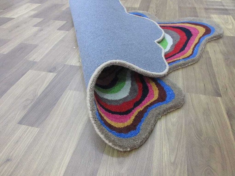 Multicolor Irregular Design, 100% NZ-Wool Modern Handmade Tufted Area Rugs. gallery