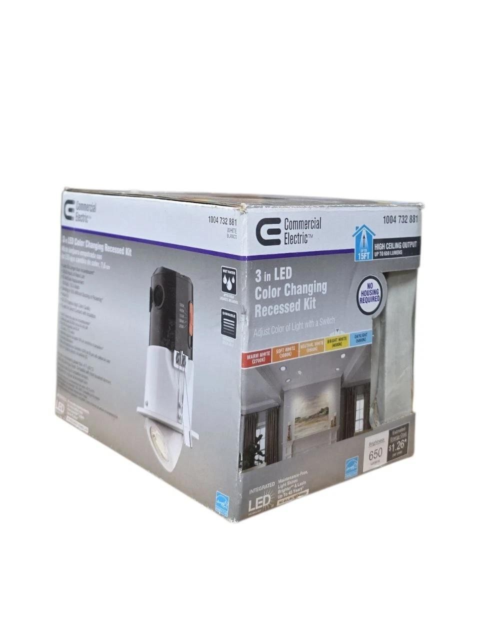 Commercial Electric 3 in. 2700K - 5000K White Blanco Recessed Integrated LED gallery