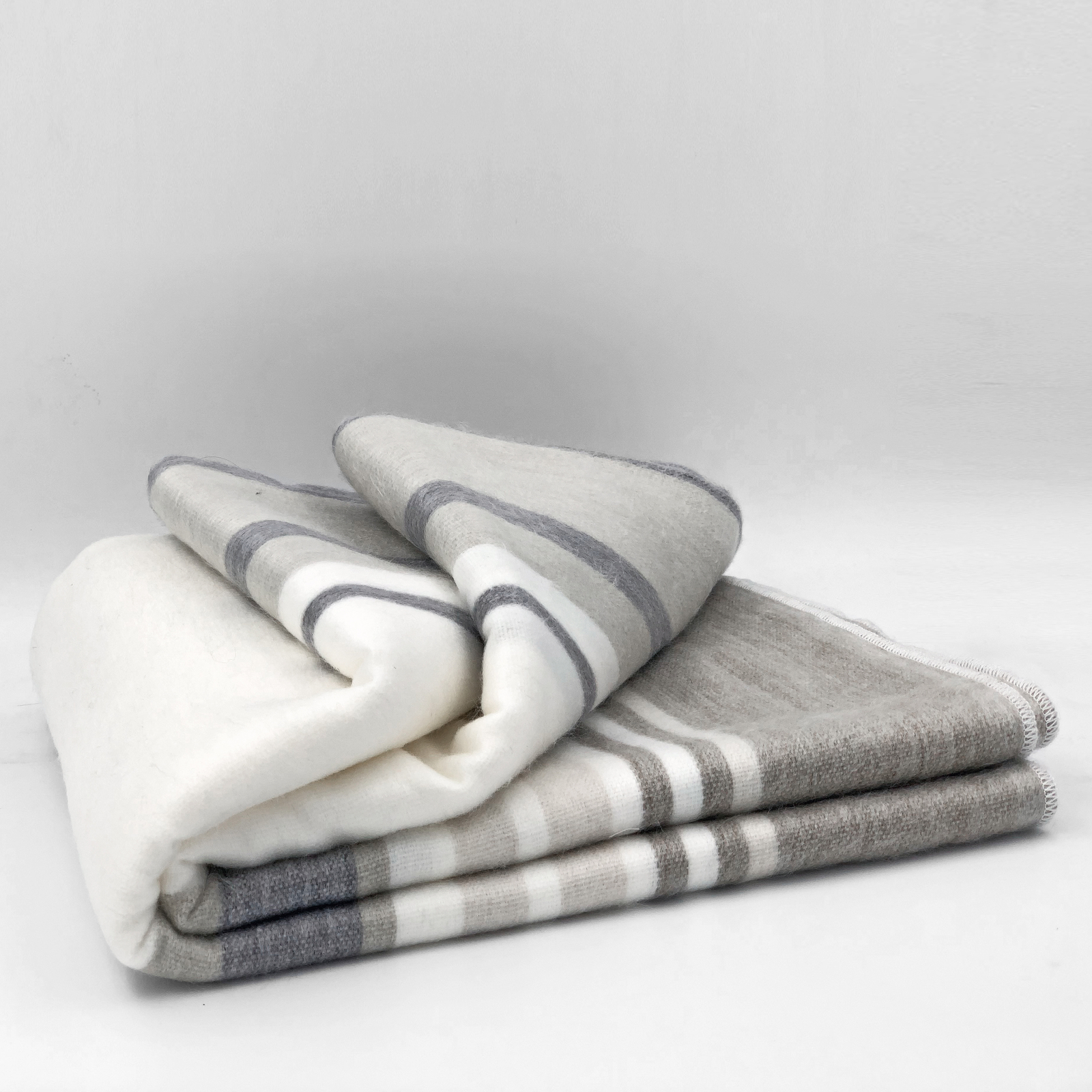 SOFT&WARM STRIPED ALPACA LLAMA WOOL BLANKET PLAID 99"x67" QUEEN BED SOFA COUCH gallery