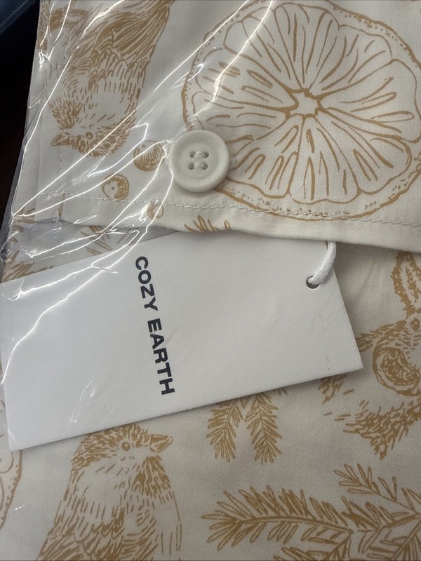 New - Cozy Earth Bamboo Sheet Set (Queen) Winter Toile Dijon gallery