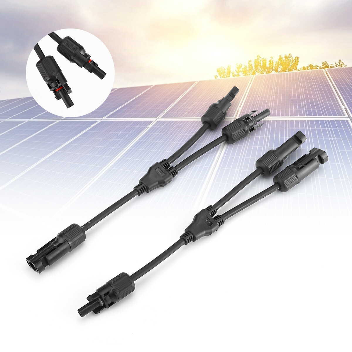 Solar Panel Connectors Y Branch Parallel Adapter Cable Wire Plug Tool Kit B6 gallery