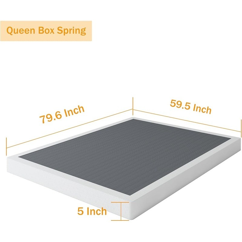 Durable Box Spring Metal Frame Squeak Resistant Easy Assembly Cover Included New gallery