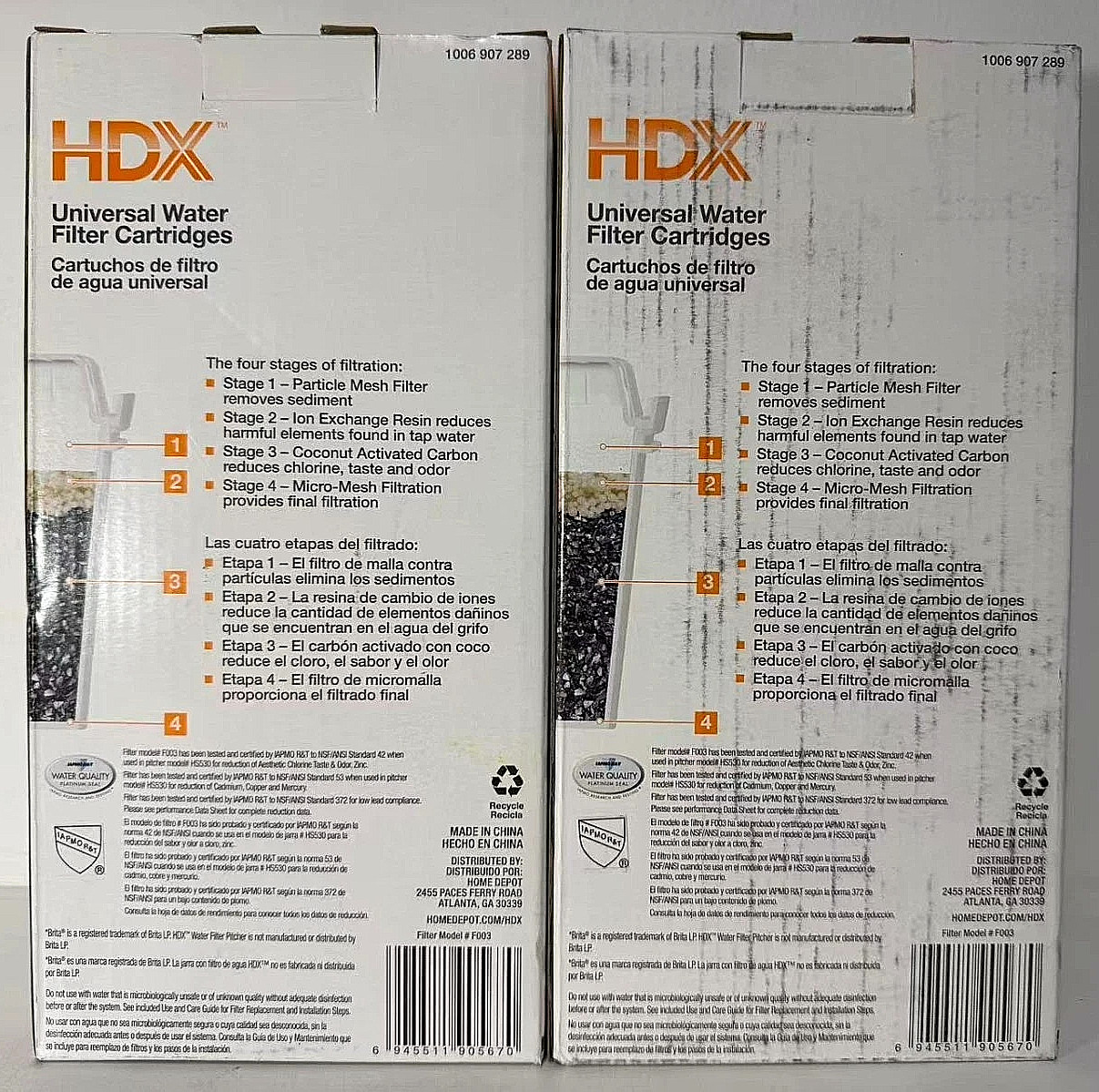 Dual 8-Packs HDX Water Pitcher Replacement Filter Cartridges compatible w/ Brita gallery