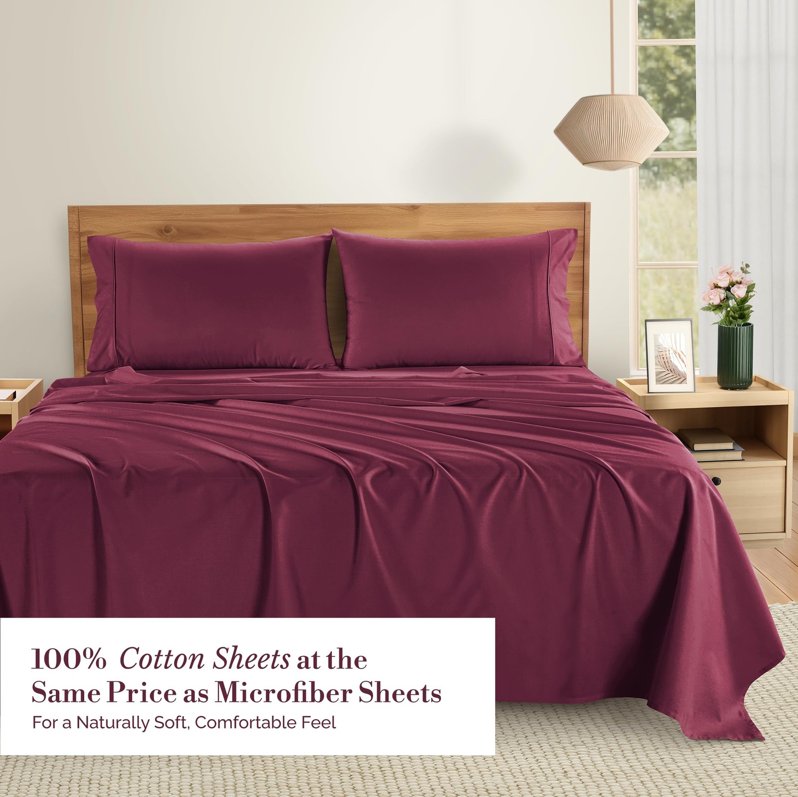 Twin Size Sheet Set – 4 Piece Cooling Sheets Twin Size 100% Cotton Crisp Percale gallery