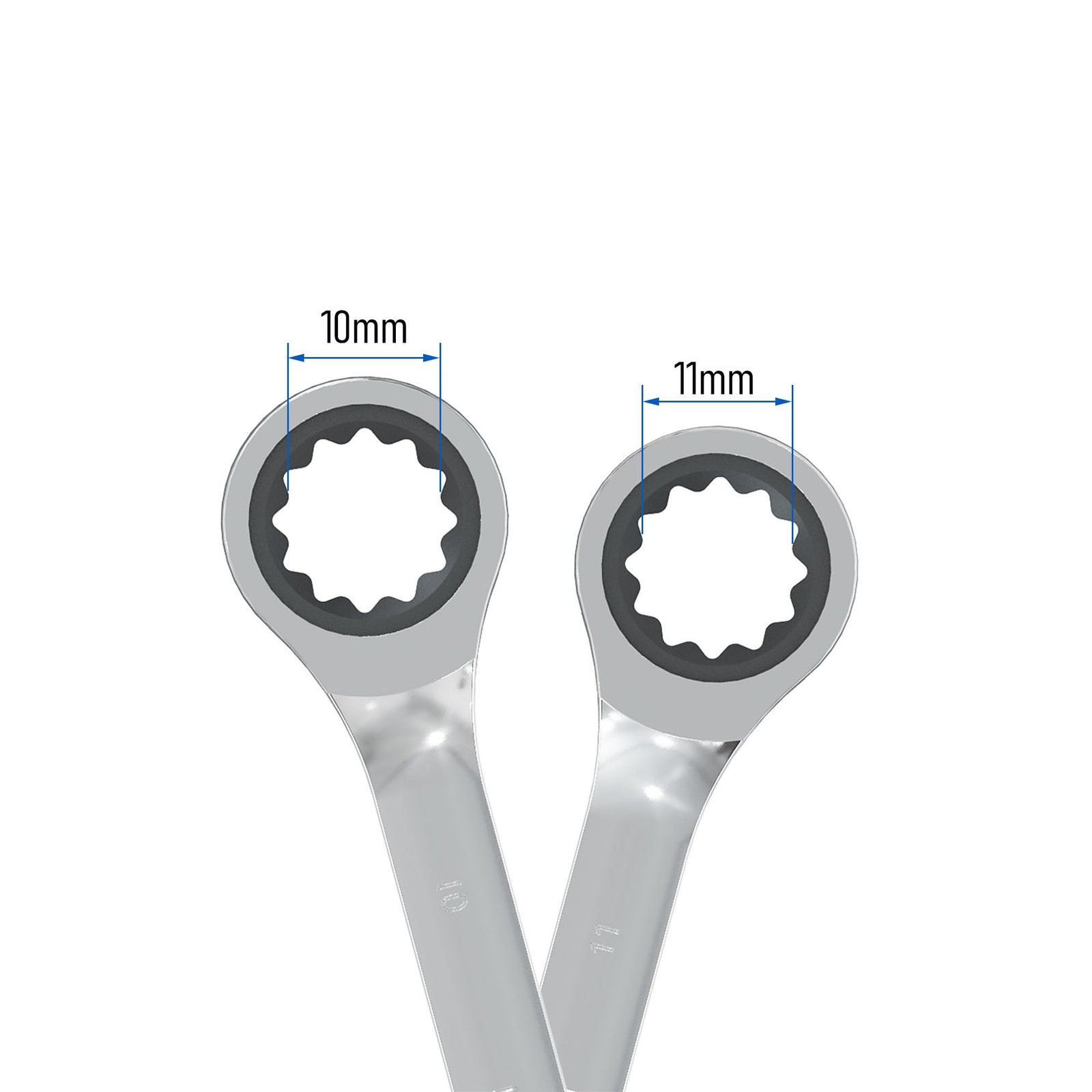 Double Box End Ratcheting Wrench 10Mm X 11Mm Metric 72 Teeth 12 Point Ratchet Ge gallery