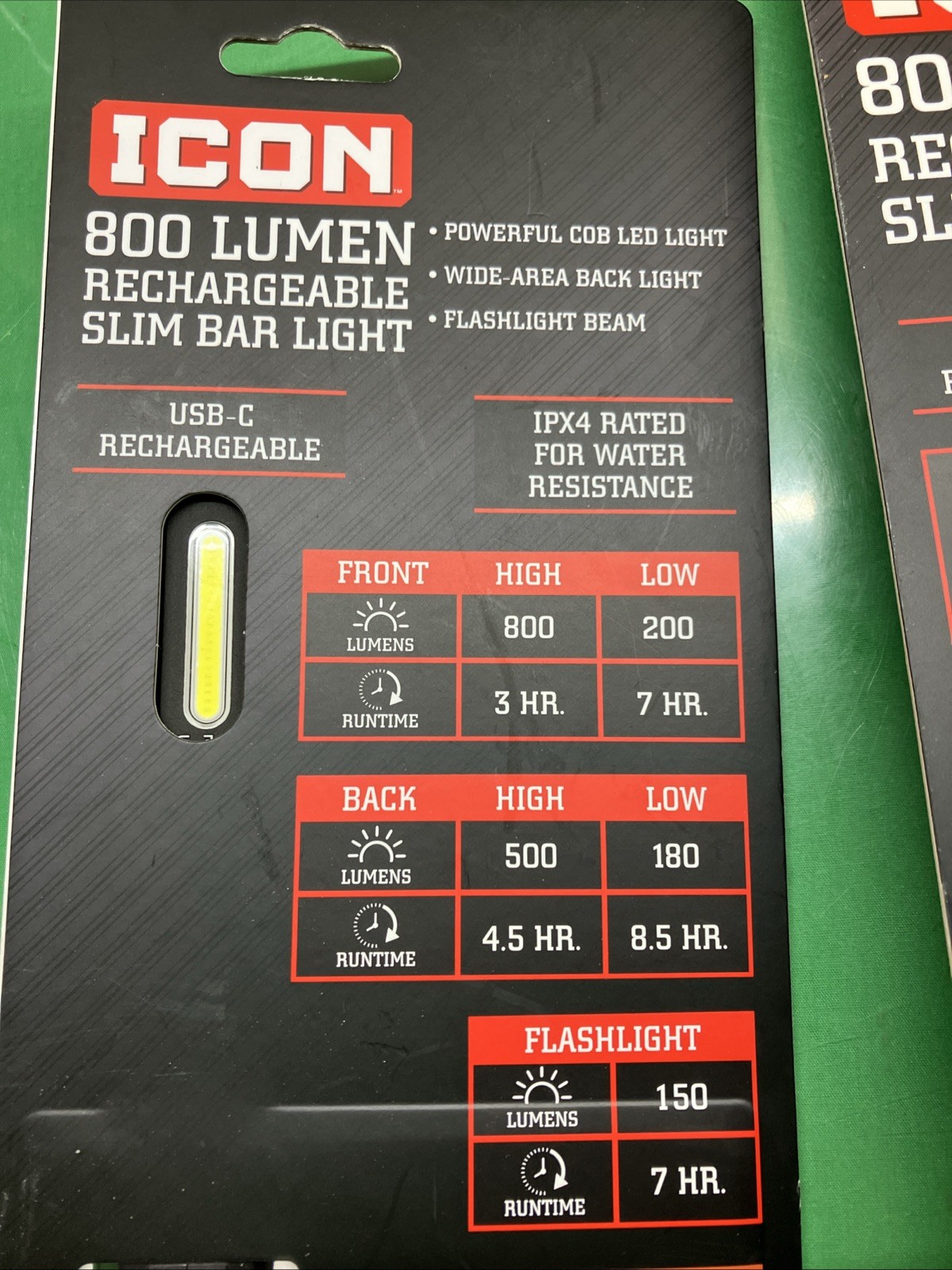 Two Icon LSBR800-B 800 Lumen Rechargeable Slim Bar Light 71068 Blue gallery