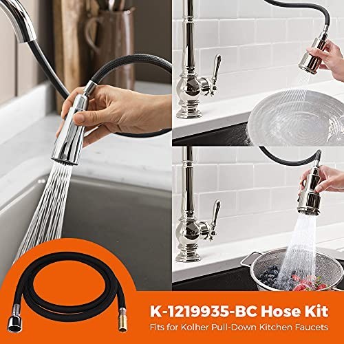 67-Inch Chrome Hose Kit for Pull-Down Kitchen Faucet Replacement Part K-1304674 gallery