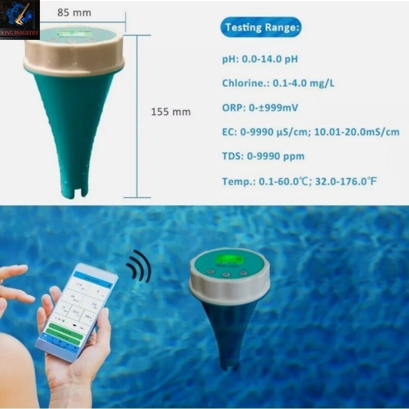 Floating Smart Swimming Pool Water Analyzer PH Chlorine EC TDS ORP TEMP Tester gallery