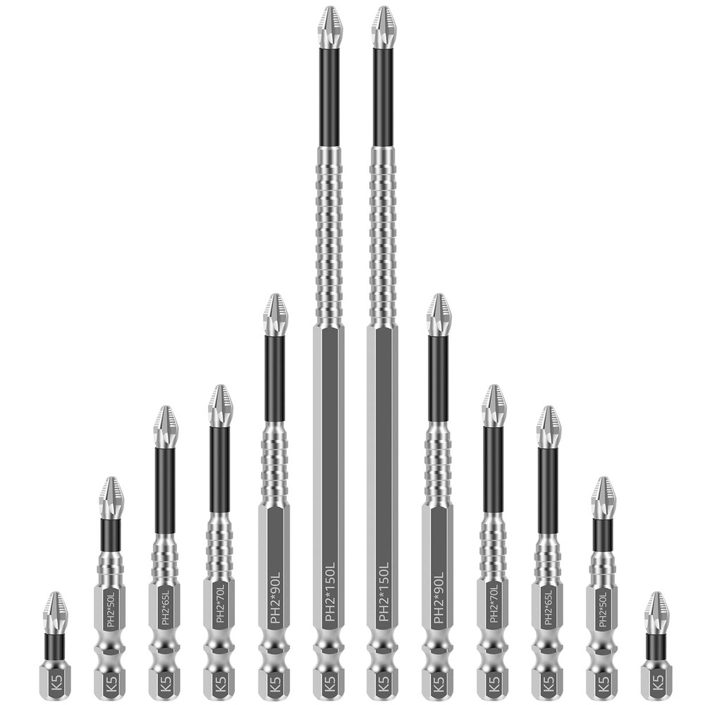Alloy HighMagnetic Screwdriver Drill Bit Set, 12Pcs Impact Phillips Bits, Non...