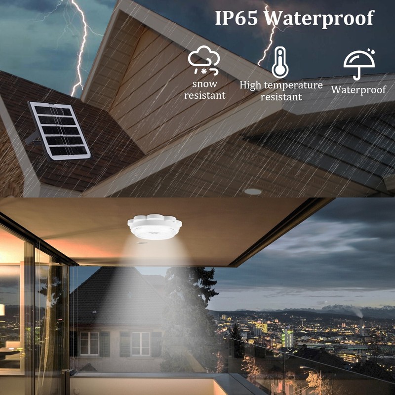 Solar LED Ceiling Light - Remote Control Pendant Lamp for Indoor & Garden Use gallery