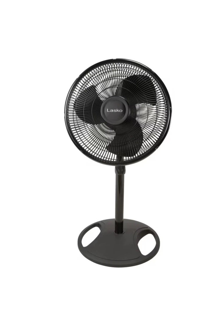 Lasko 16" Oscillating Adjustable Pedestal Fan with 3-Speeds, S16500, Black, 18" gallery
