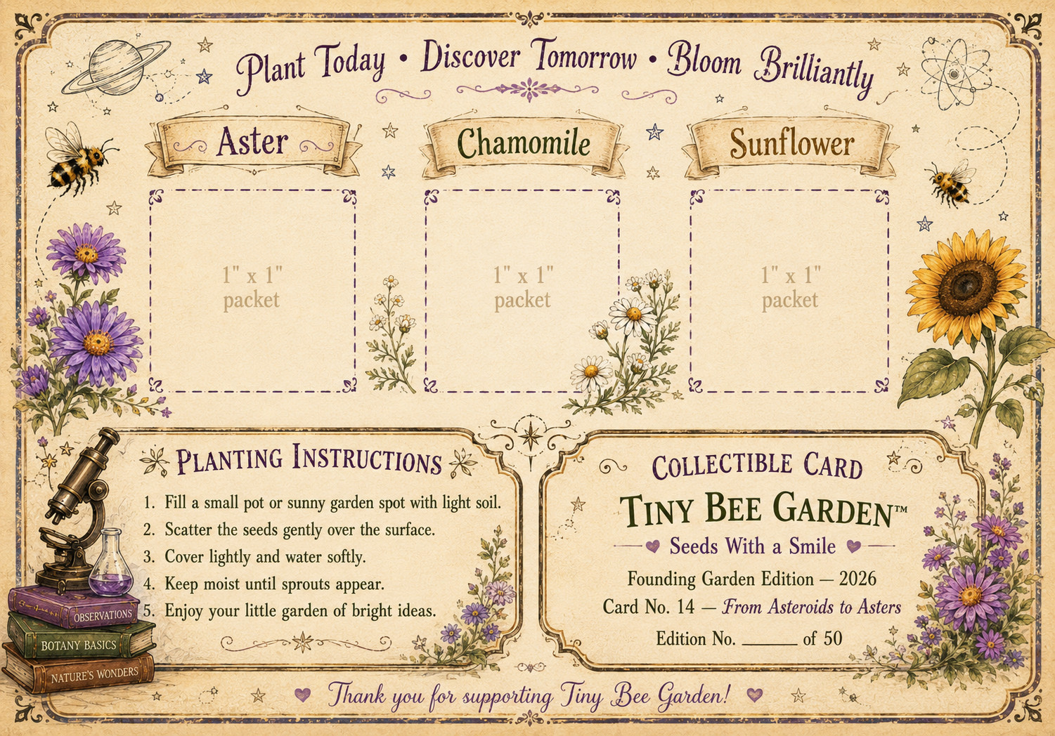 Asteroids will wait: Collectible Card with seeds to plant gallery