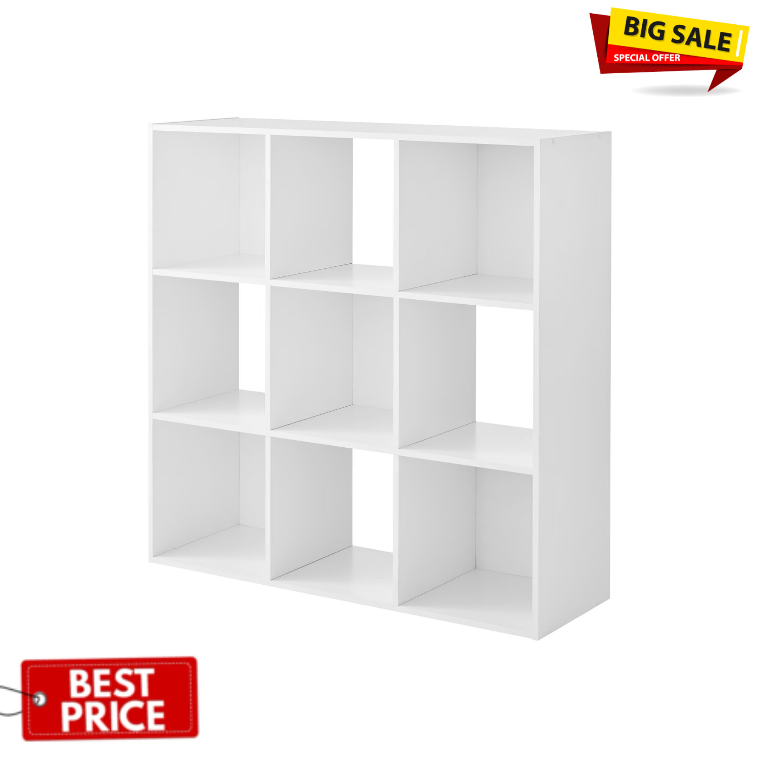 Mainstays 9 Cube Storage Organizer White Shelf Unit Home Storage Furniture gallery
