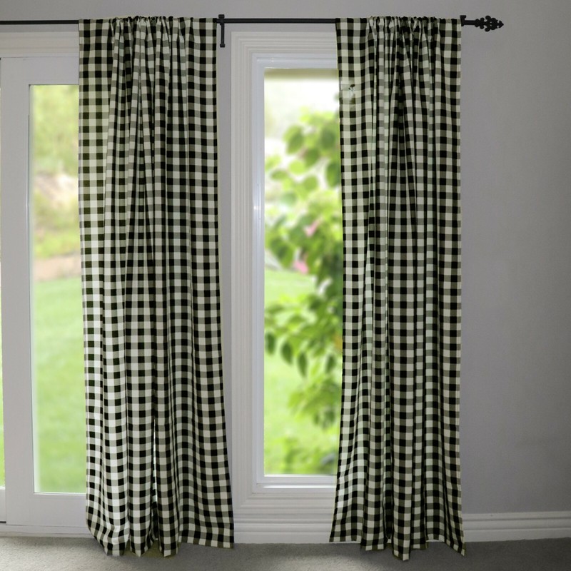 lovemyfabric Gingham/Checkered Polyester Curtain Window Treatment/Decor Panel gallery