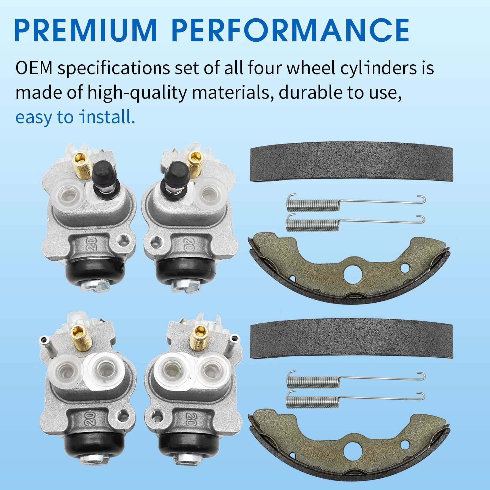 M MATI Front Brake Wheel Cylinders Left&Right All Four with Shoes for Honda T... gallery