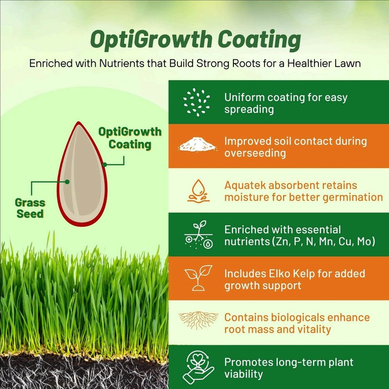 5 LBS - OptiGrowth Coated Fireball & Hattrick Grass Seed - Perennial gallery