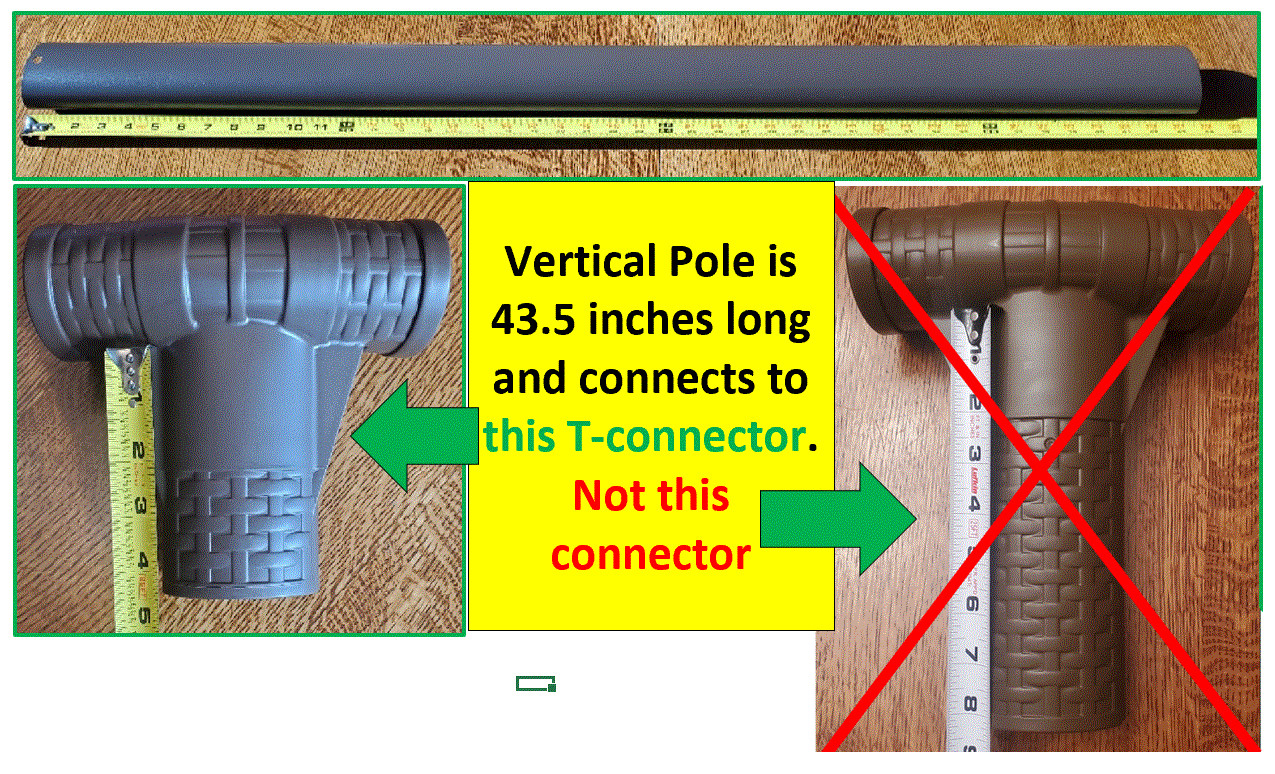 Brown Vertical Leg for Bestway Power Steel 20' x 48". Uses Plastic T-connectors gallery