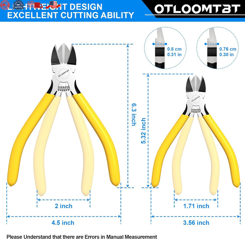 2PCS Wire Cutters Side cutter Cable 6/5" Heavy Duty Cutting pliers Carbide steel gallery