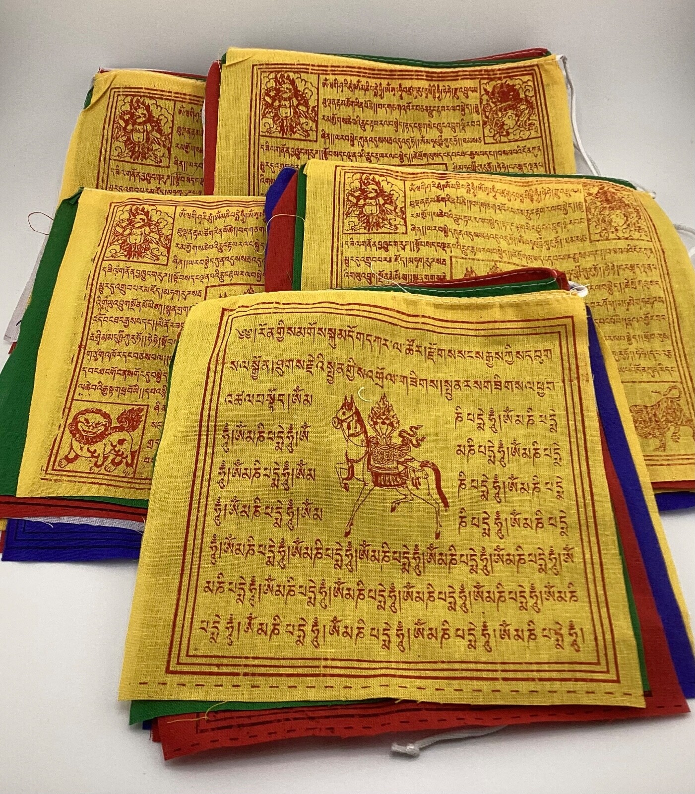 Tibetan Prayer Flags. 100% Cotton 50 Flags Pack. 7x8 inches each Flag. Windhorse gallery