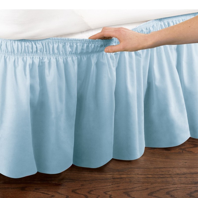 Adjustable Elastic Bed Skirt Wrap Around Dust Ruffle Easy Fit Bedding QUEEN/KING gallery