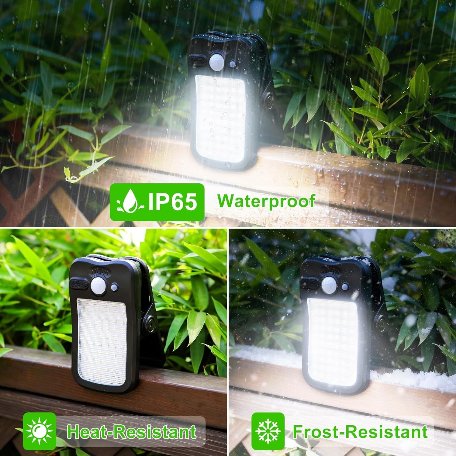 Clip on Solar Lights for Fence, 3 Modes Solar Motion Lights Outdoor Waterproof gallery