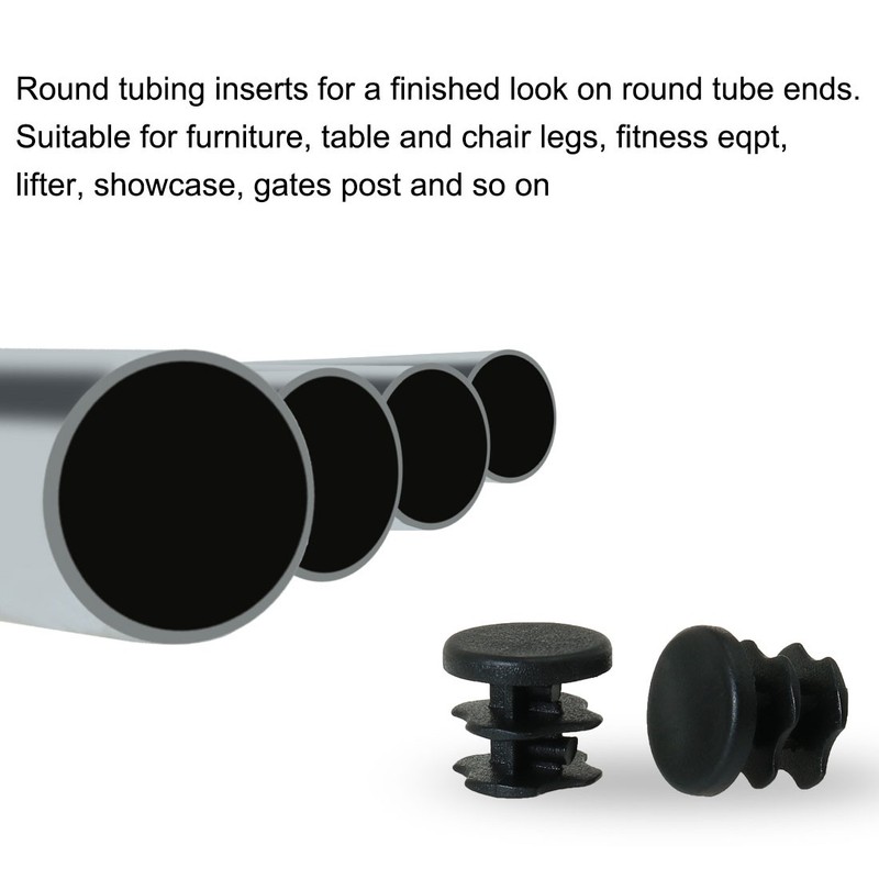 Plastic Round Tube Insert Glide End Cap 10mm 0.4" OD 34pcs Chair Table Protector gallery