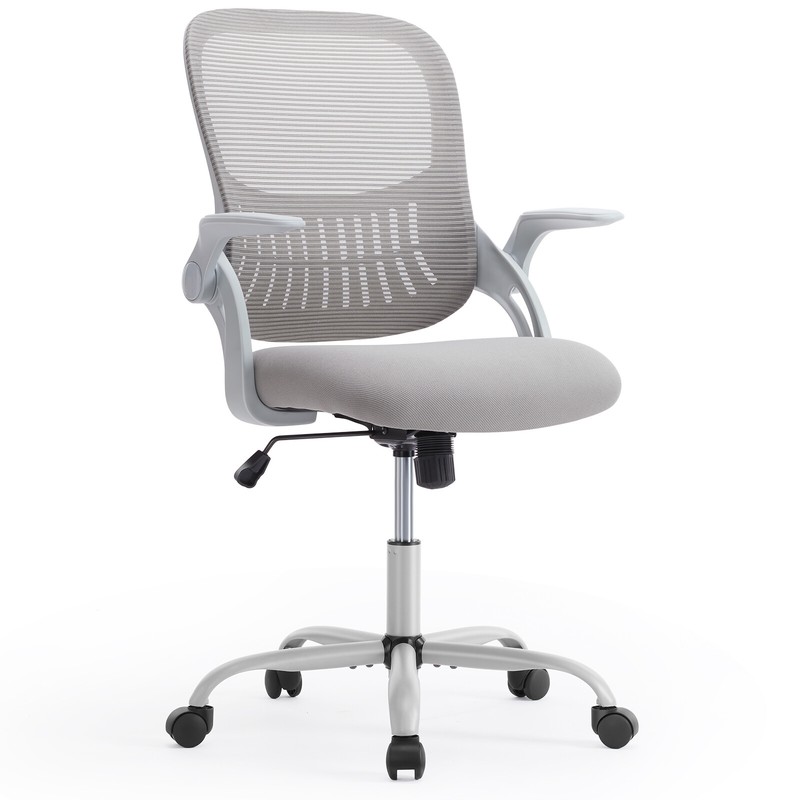 Mesh Office Computer Chair Flip-up Arms Height Adjustable Mid Back Swivel Chairs gallery
