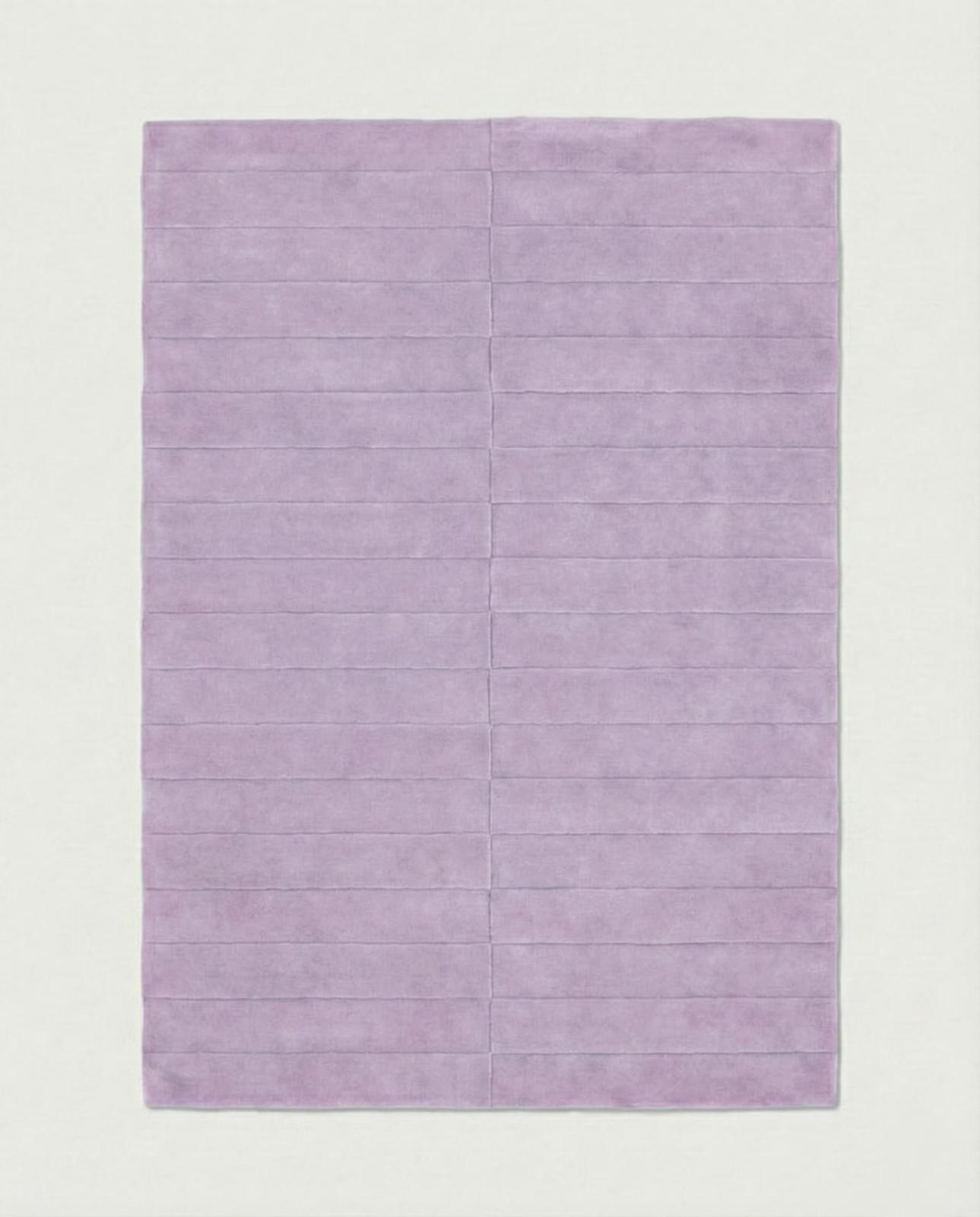 Hand Tufted lilac Wool Rug | Solid Levander Stripped High low pile Area Rug 6x9 gallery
