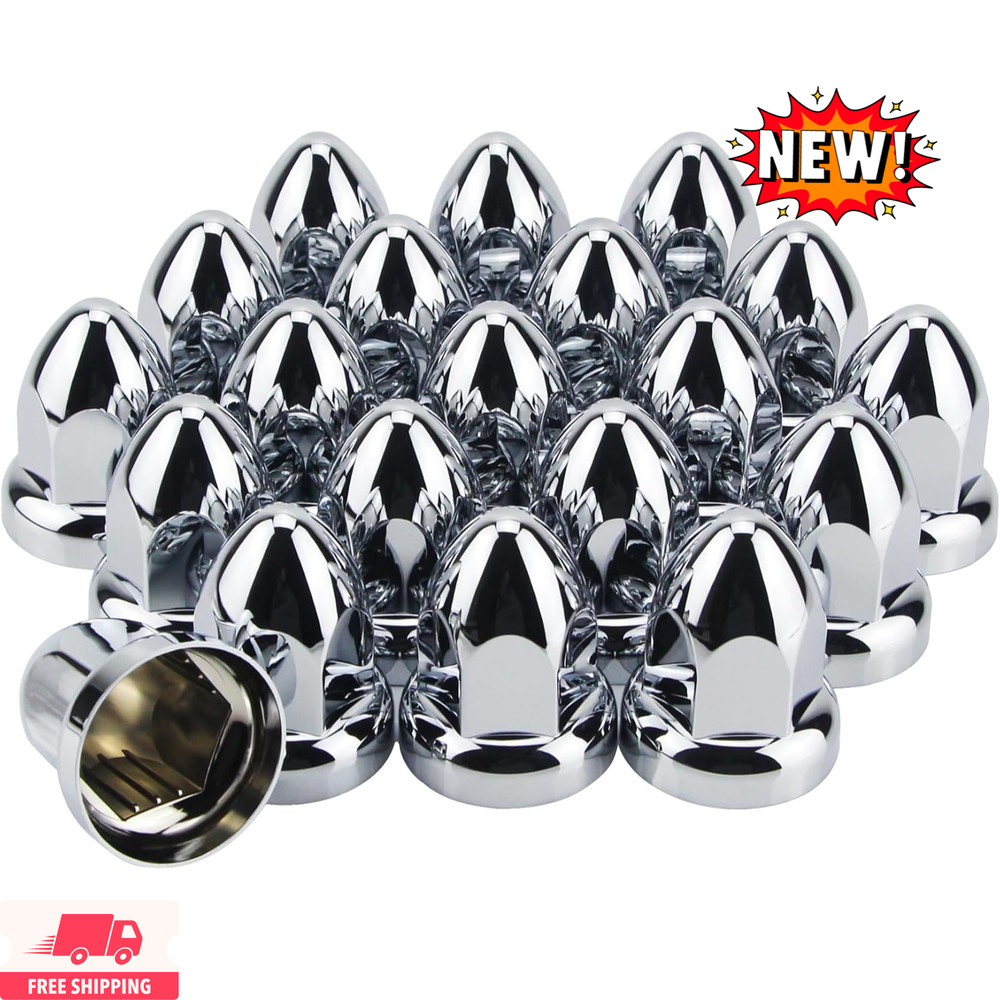 Tapas de tuercas con brida de bala de 33 mm x 2-1/2'', de plástico ABS cromado,