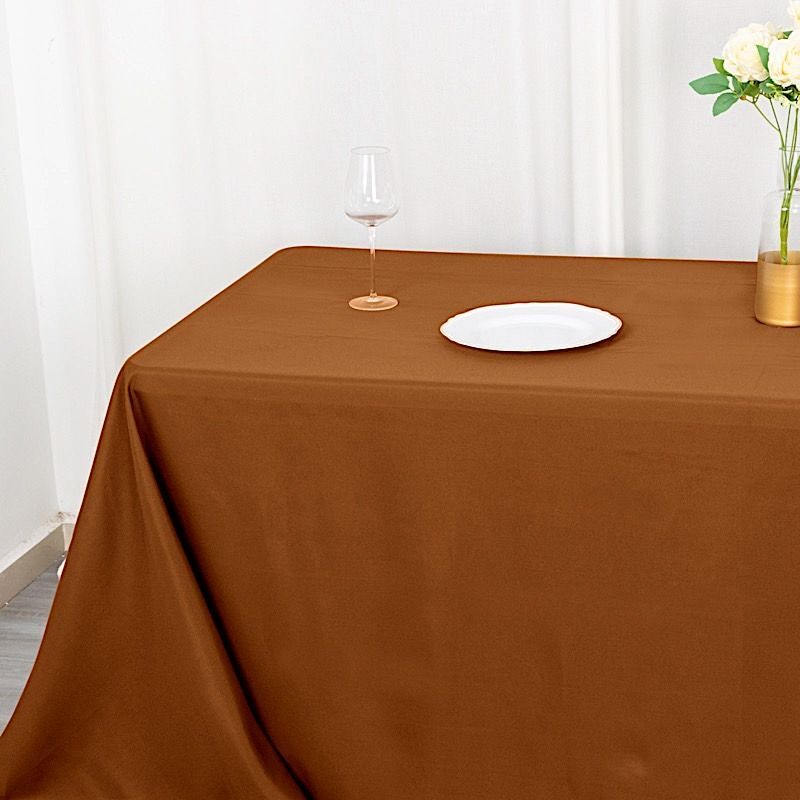 CINNAMON BROWN 72x120 RECTANGLE POLYESTER TABLECLOTH Wedding Catering Dinner gallery