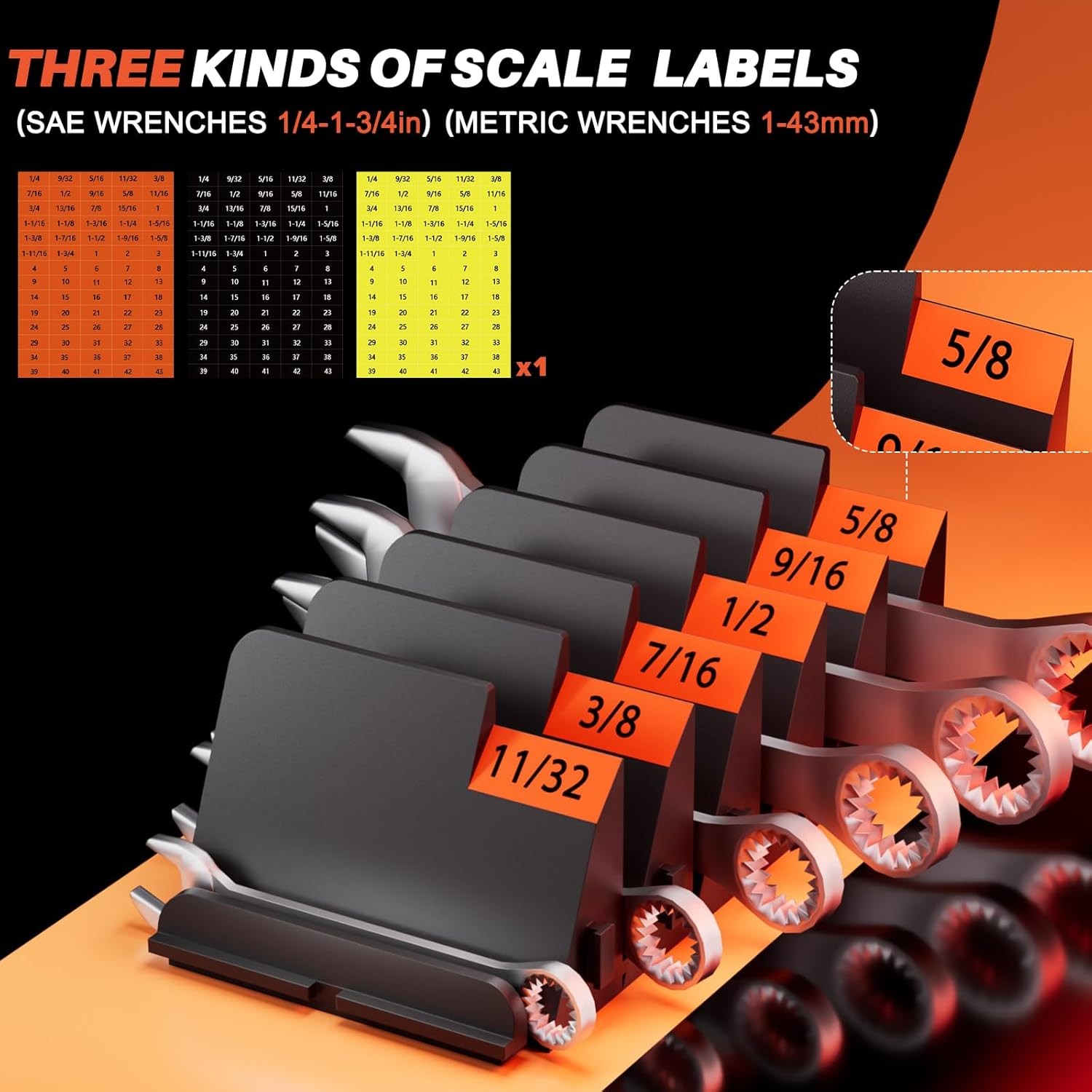 32 Piece Modular Wrench Organizer Tool Storage Solution Holder Wrench Tool gallery