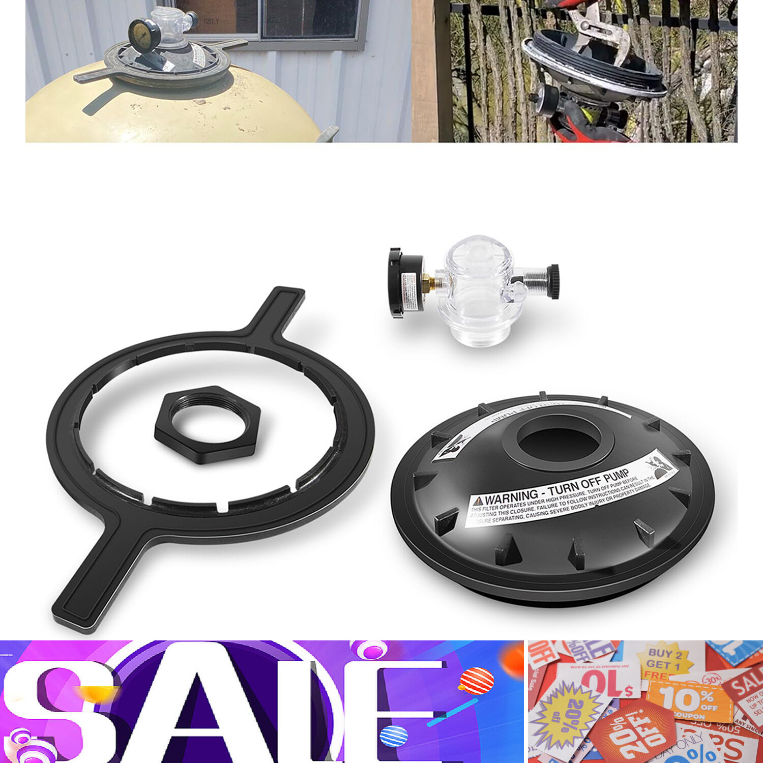 154856 8-1/2-Inch Buttress Thread Closure Kit Tank Lid for Pentair Triton Filter gallery