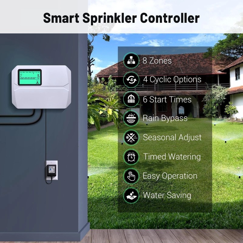 Lawn Smart Sprinkler Controller Watering Timer 8 Stations WiFi Irrigation System gallery