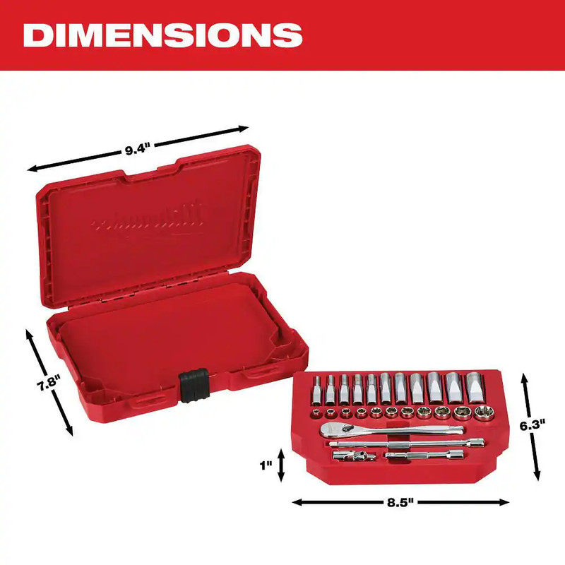 1/4 In. Drive SAE Ratchet and Socket Mechanics Tool Set (26-Piece) gallery