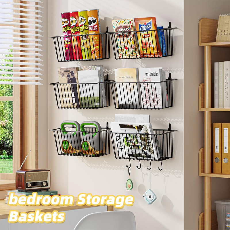Simple Trending 6 Pack Wire Basket Wall Mount Baskets Hanging Baskets, Cabinets gallery