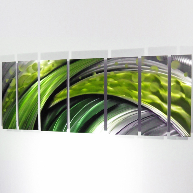 Modern Contemporary Abstract Metal Wall Art Sculpture Green Painting Large Decor gallery