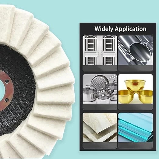 5X 4.5" Wool Polishing Wheels Buffer Pads Universal for Metal,Marble, Stone,Wood gallery