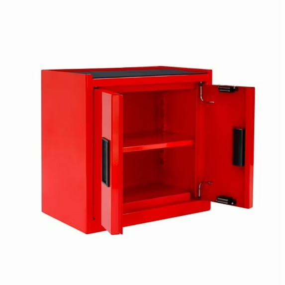 Hyper Tough Mini Tool Cabinet, 11.6-Inch Steel Storage, Red, Double Doors, Non-S gallery